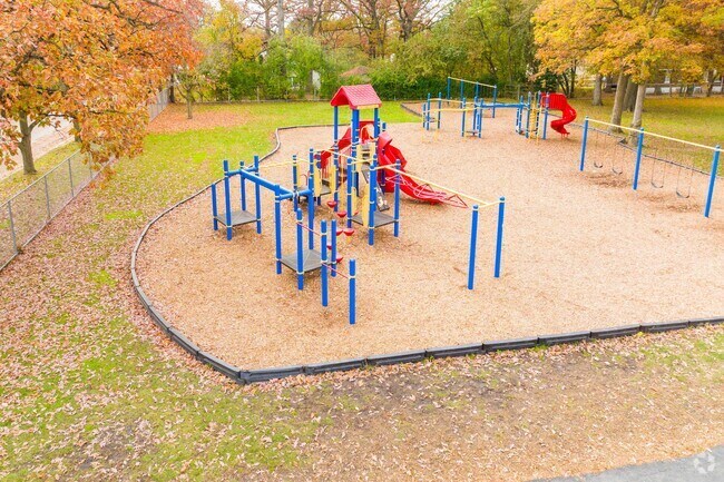 The children at Forest Park Elementary school near Joliet have a great playground to play in.