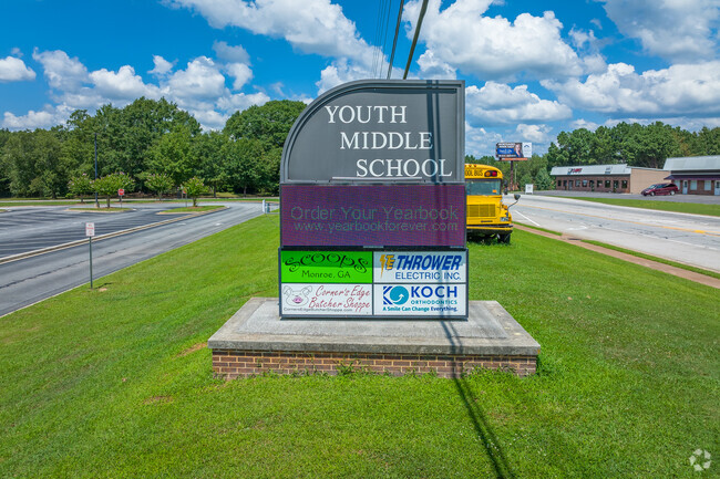 Medium shot the front School sign
