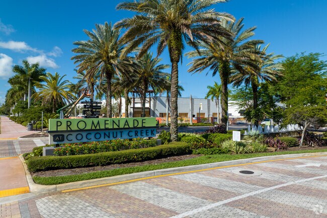 The Promenade at Coconut Creek offers shopping and dining near Banyan Trails.