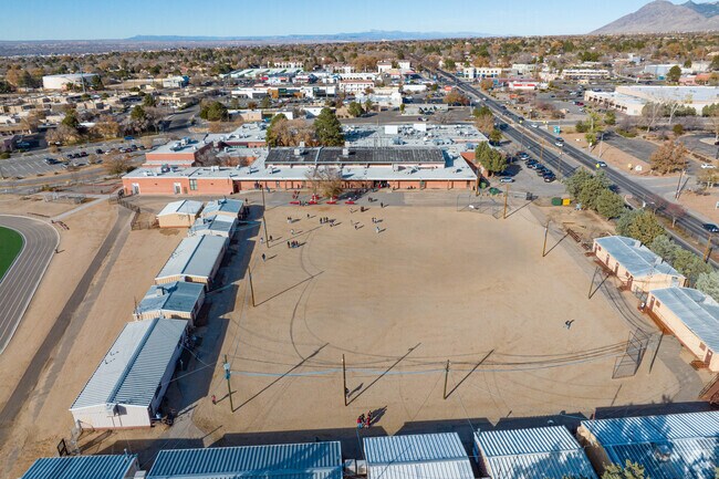 Aerial view of Cleveland Middle School.