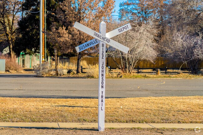 Markers along Bizz Johnson Trail help outdoor adventurers stay the course.