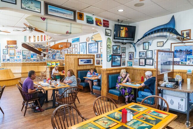 The Beach Break Cafe is a popular place for locals to eat brunch in South Oceanside.