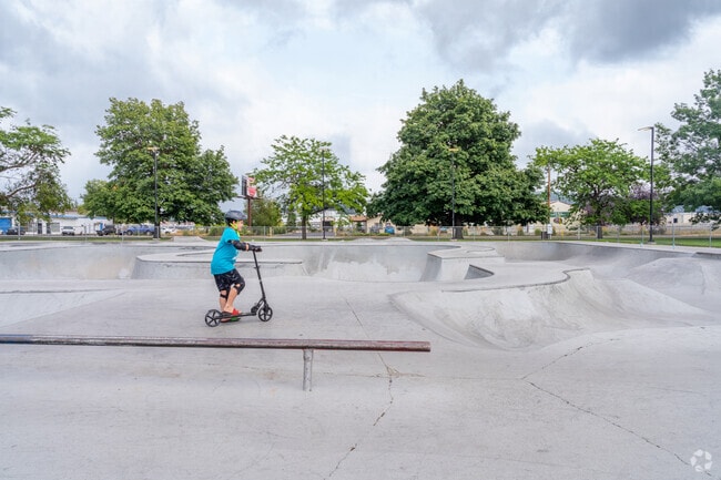 Locals come to Harmon Park to ride around the Skate Park
