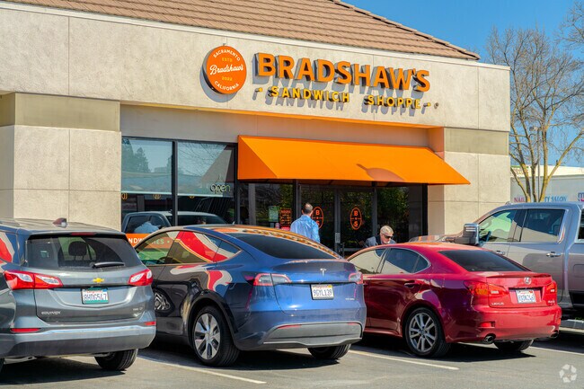 Residents of Lincoln Village line up for the great food at Bradshaw's Sandwich Shop.