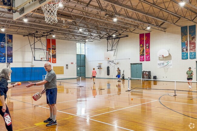 The indoor gym at the Norfolk Fitness and Wellness Center in the Wards Corner neighborhood of Norfolk Virginia.
