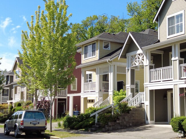 A row of beautiful homes in the NewHolly neighborhood.