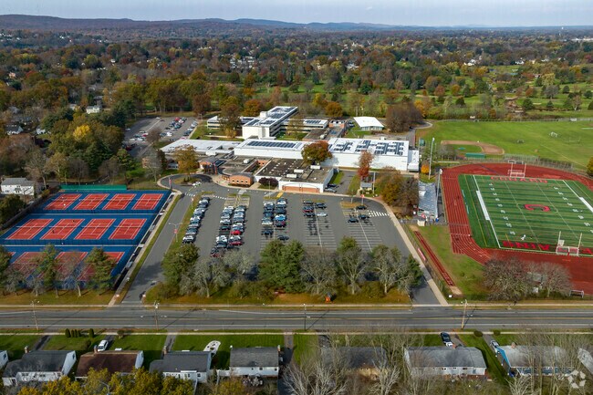 Conard High School Grounds and Beechwood Road.