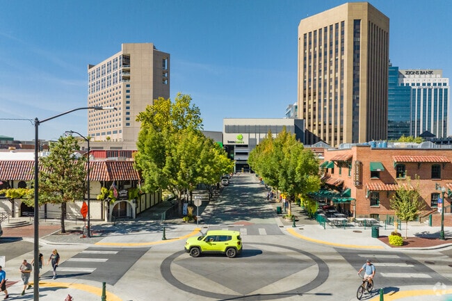 The Basque area is home to local retail, various corporations, and businesses.