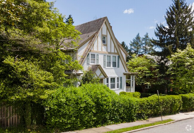 Tudor style homes dot the streets of Keswick Baltimore.