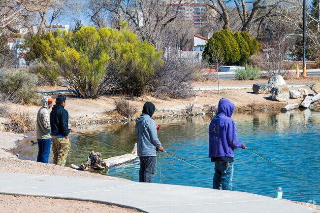 Friends gather to fish at Tingley Beach.