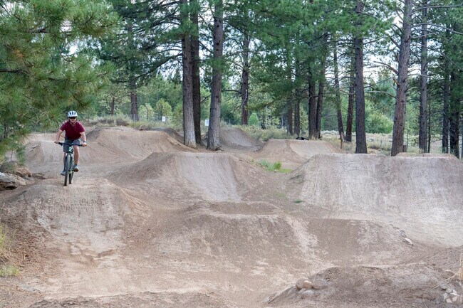 The Truckee Bike Park can be ridden to from Olympic Heights by hopping on the Legacy Trail.