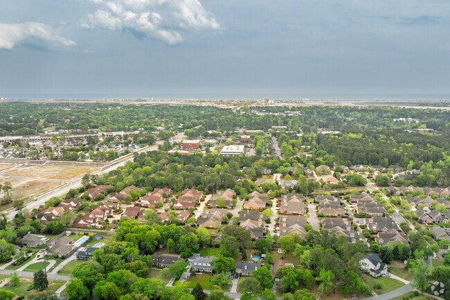 Wrightsville Beach is visible in the distance from above Rogersville-Bradley Creek.