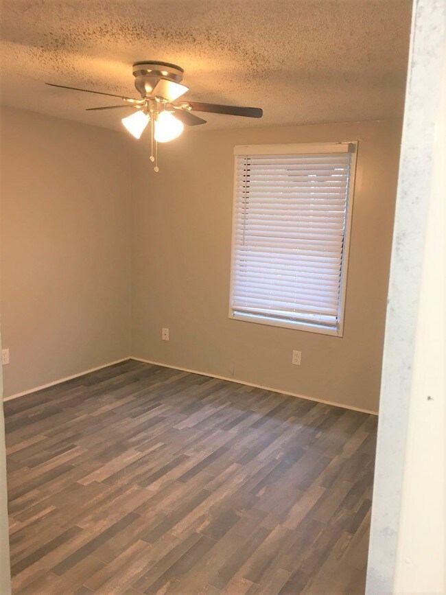 Bedroom in renovated unit.