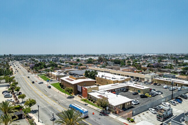 A bird's eye view of Montebello Community School in Montebello.