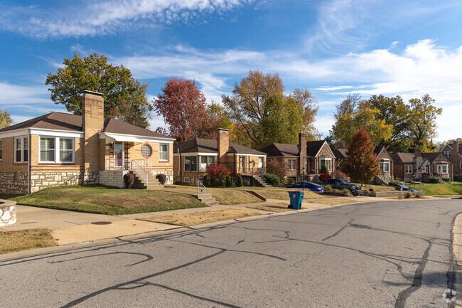 Unique that is Affton are these modest sized storybook brick homes.