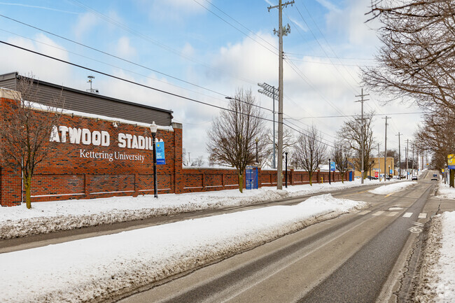 University Avenue Neighborhood's main road runs past Atwood Stadium and connects to downtown.