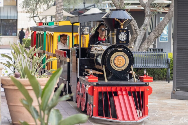 Take the train circling the shopping center square of the Shoppes at Chino Hills.