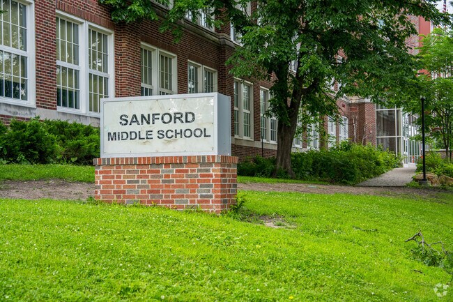 Sanford Middle scores in the median percentile for reading and slightly lower for math.