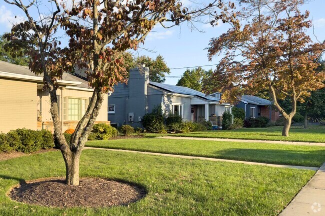 Charming homes line the streets of the peaceful neighborhood of Forest Estates.