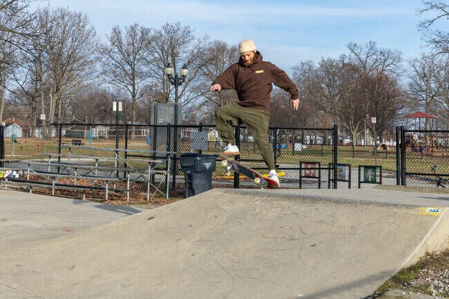 The skate park in Clawson City Park has a wide variety of bowls and ramps to practice on.