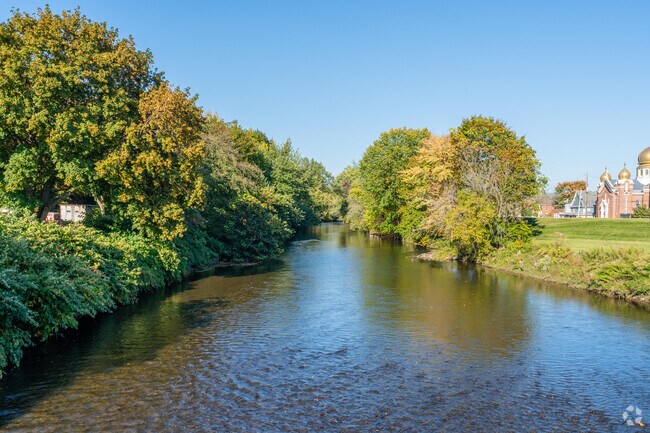 The Lackawanna River is historic and beautiful in all seasons in Dickson City.