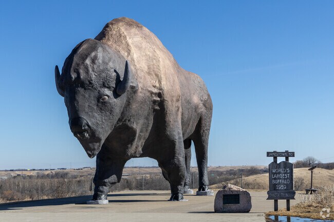 Jamestown is home to the worlds largest buffalo statue, standing 24 feet high.