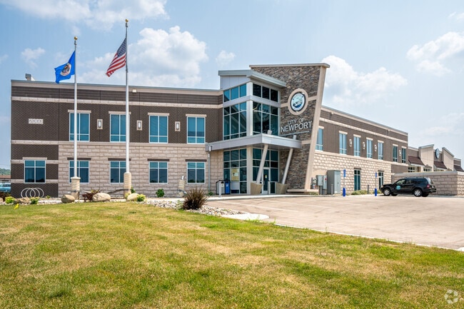 The newly constructed city hall stands proud in Newport.