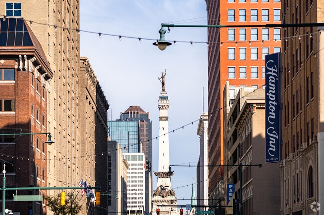 The Soldiers and Sailors Monument stands 248 feet tall and is visible from Cole-Noble.