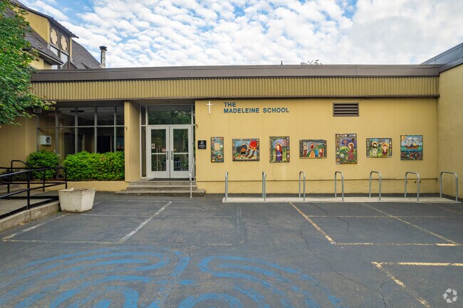 The main entrance at The Madeleine Elementary School.