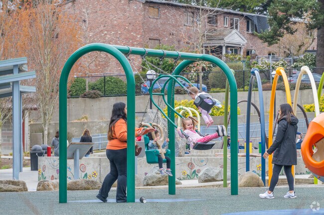 Take your kids to the playground at Bellevue Downtown Park in North Bellevue.