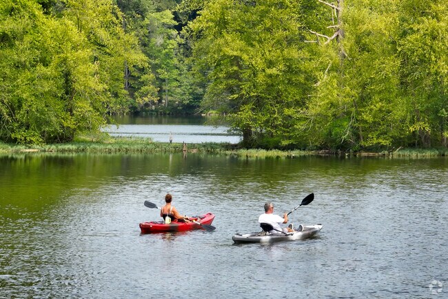 When you need to unwind, head to Lake Accotink Park by Kings Park and take a boat on the water.