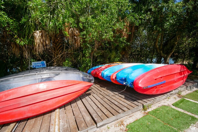 Kayaks are available for rent at Manatee Cove Park.