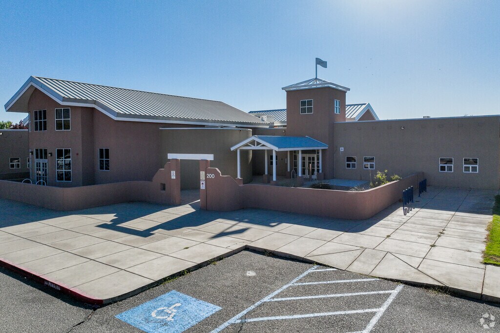 Entrance to the Corrales Elementary School.