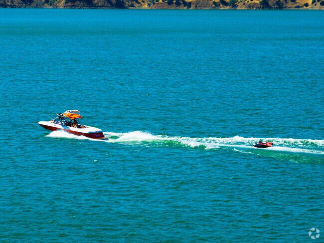 Residents go boating on Berryessa Lake.