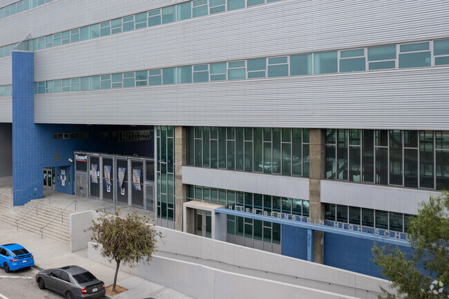 School building and parent services STEM Academy at Bernstein High in Los Angeles CA.