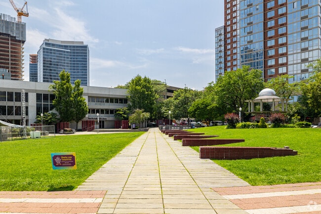 Ruby Dee Park is attached to the New Rochelle main library.