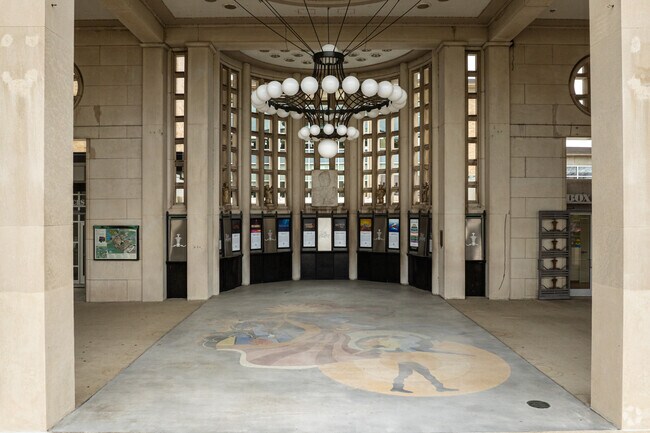The ticket counter for the Muny is front and center in Forest Park.