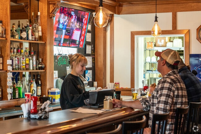 Locals stop in for a pint at the Slate Quarry Hotel in Upper Nazareth