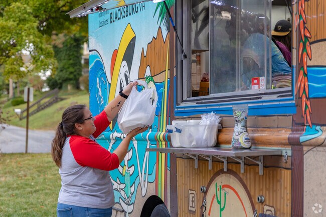 Food trucks in Blacksburg and Radford offer unique street food that’s popular with residents.