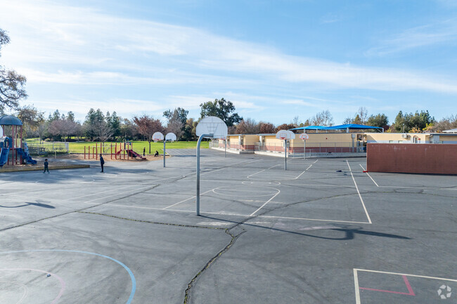 Students at Fred T. Korematsu Elementary School loves playing basketball.