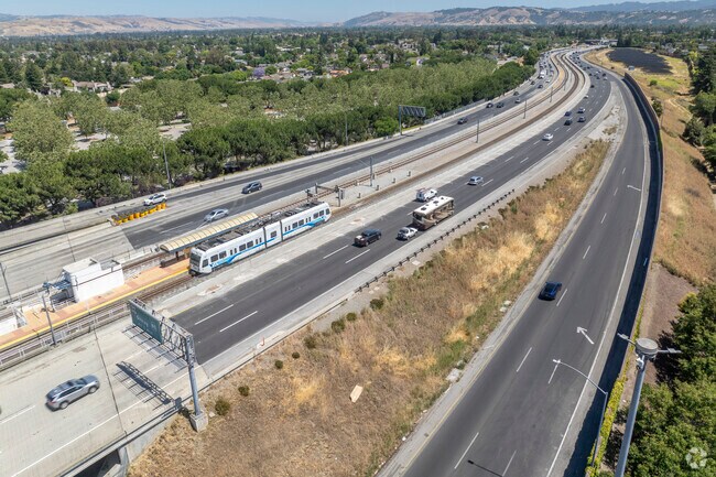 The Valley Transportation Authority’s (VTA) Capitol light rail station is 2 miles west of Hellyer.