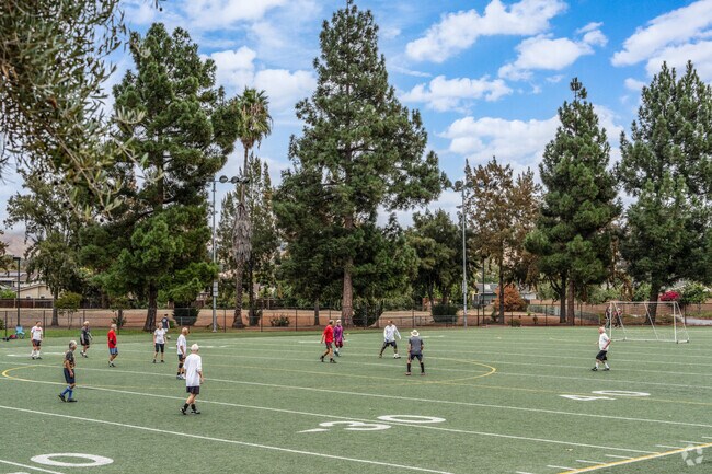 Irvington Park’s wide fields are ideal for soccer, frisbee, and community events.