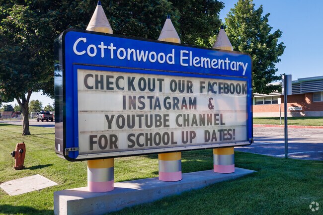 A sign inspired by childhood learning at Cottonwood Elementary School.