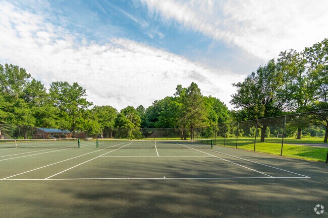 Residents of Friendly can enjoy a friendly match at the neighborhood’s community tennis court.