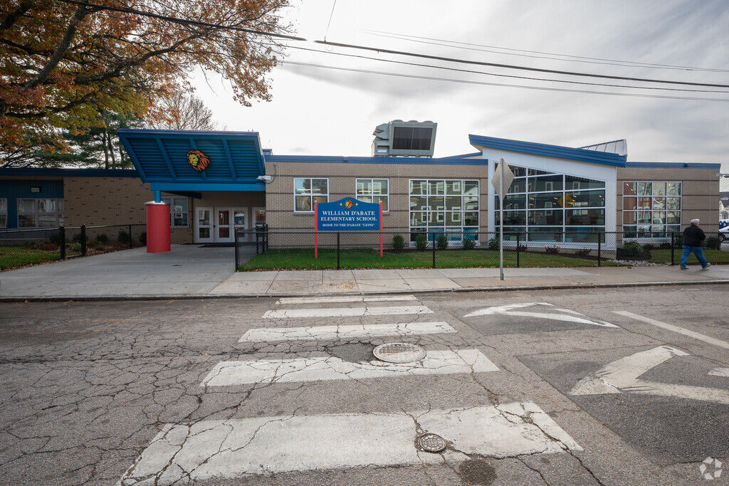 A view of main entrance of William D'Abate Elementary School in Providence.