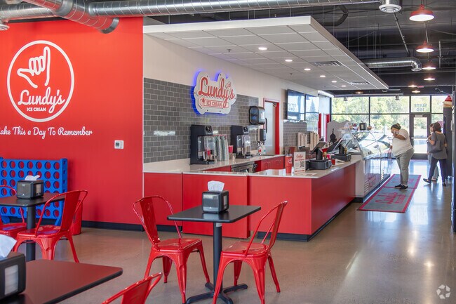 Lundy's Ice Cream Shop is conveniently located in The Lights shopping district.