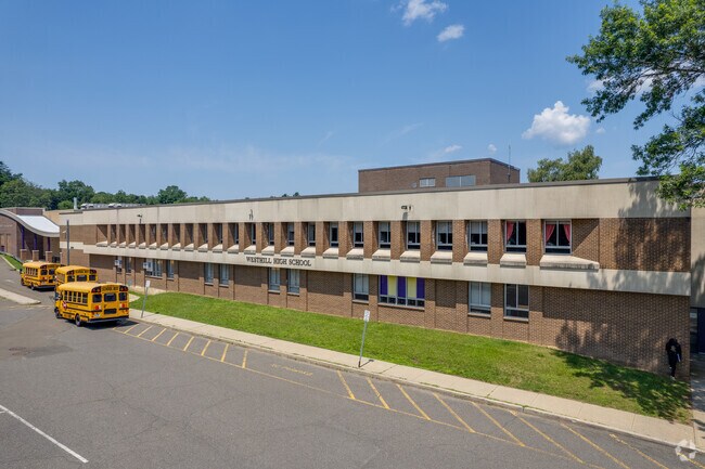 Westhill High School in Stamford has easy access for students to get picked up from school.
