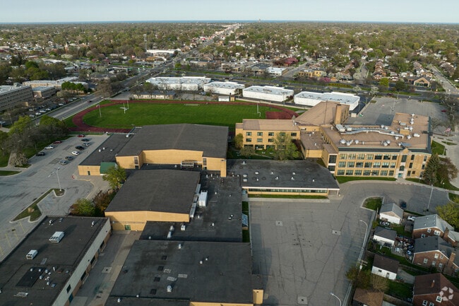Eastpointe High School is at the corner of East Nine Mile Road and Gratiot Avenue.