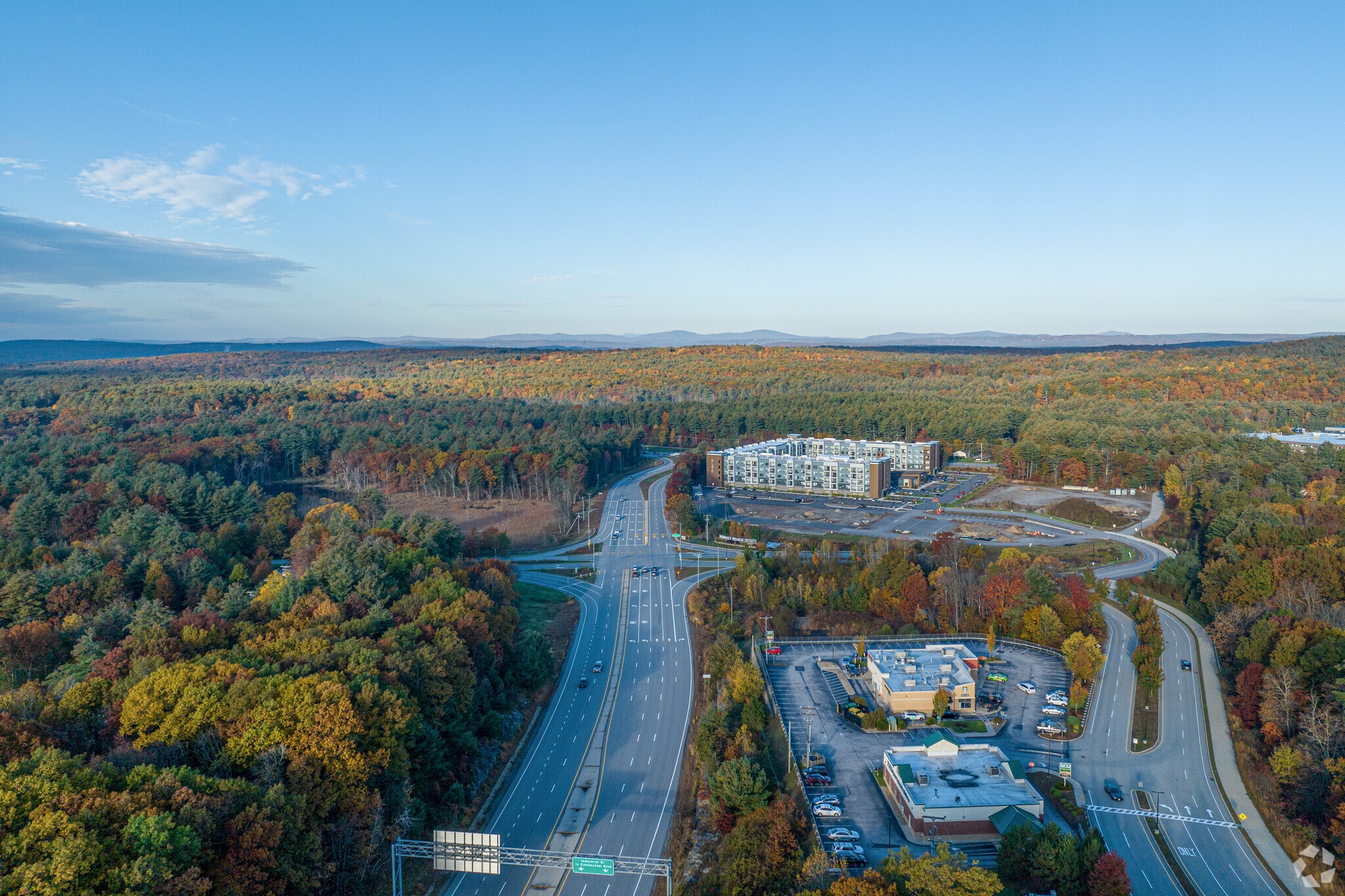 Aerial view of the Merrimack neighborhood.