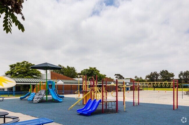 Bennett-Kew Elementary School in Inglewood, CA contains multiple play areas.